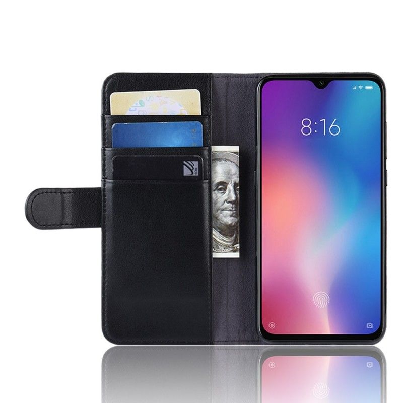 Etui Folio Xiaomi Mi 9 SE Brązowy Czarny Dwoina Skórzana Etui Ochronne