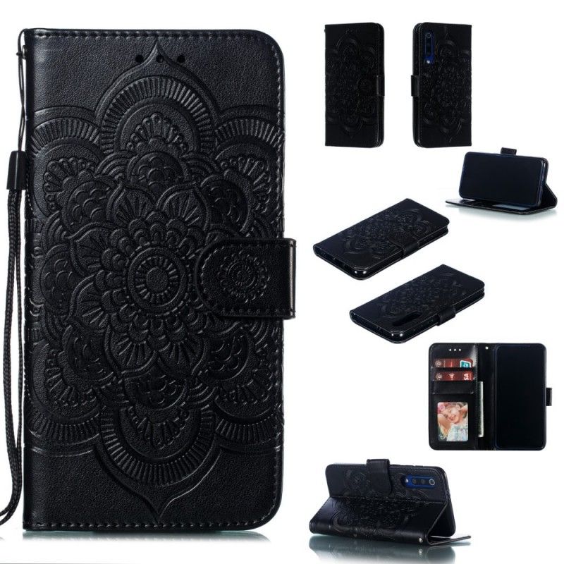 Etui Folio Xiaomi Mi 9 SE Szary Czarny Cała Mandala