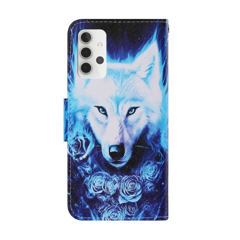 Etui Folio Samsung Galaxy A32 5G Biały Wilk