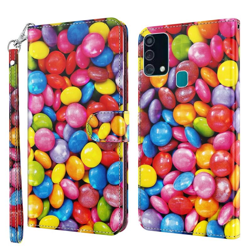 Etui Folio Samsung Galaxy A32 5G Cukierki Punktowe Z Paskiem Etui Ochronne