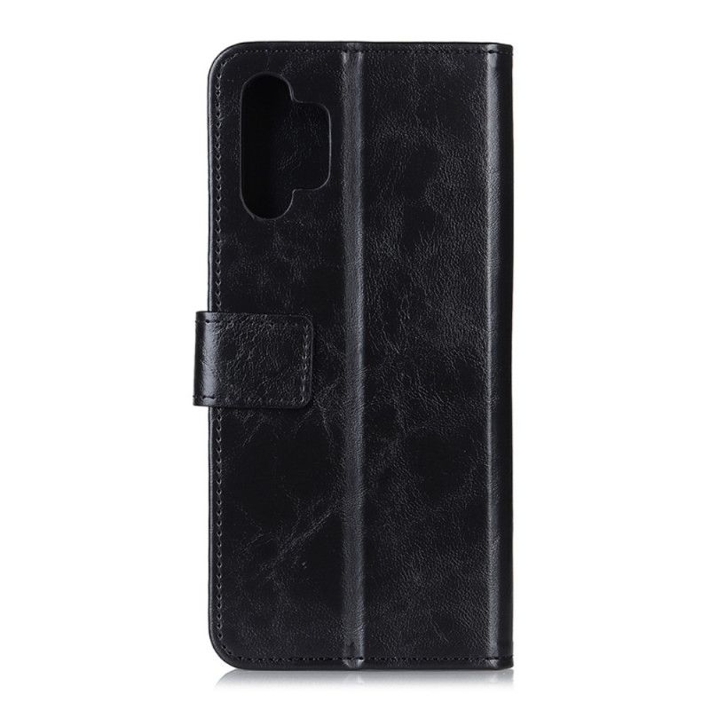 Etui Folio Samsung Galaxy A32 5G Czerwony Czarny Efekt Antycznej Skóry