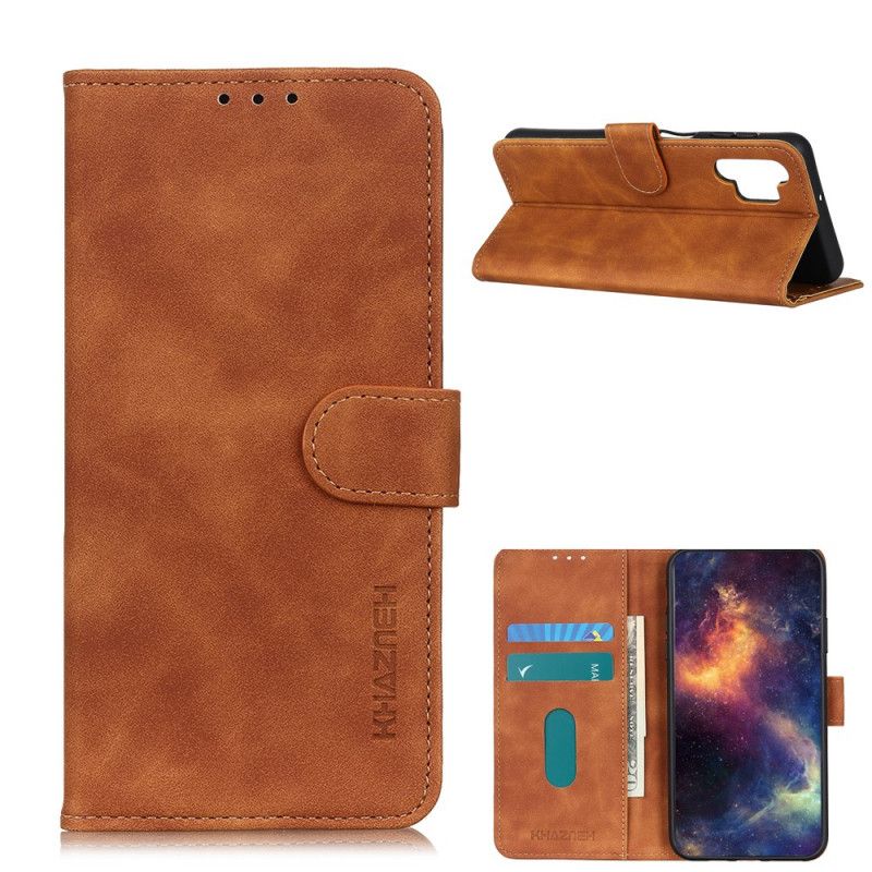 Etui Folio Samsung Galaxy A32 5G Czerwony Czarny Efekt Skóry Khazneh W Stylu Vintage Etui Ochronne