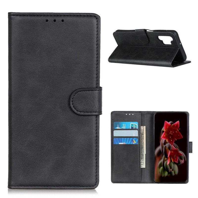 Etui Folio Samsung Galaxy A32 5G Czerwony Czarny Efekt Skóry Matowej Retro