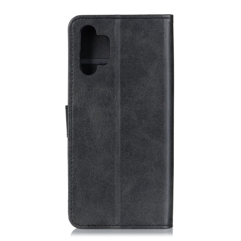 Etui Folio Samsung Galaxy A32 5G Czerwony Czarny Efekt Skóry Matowej Retro