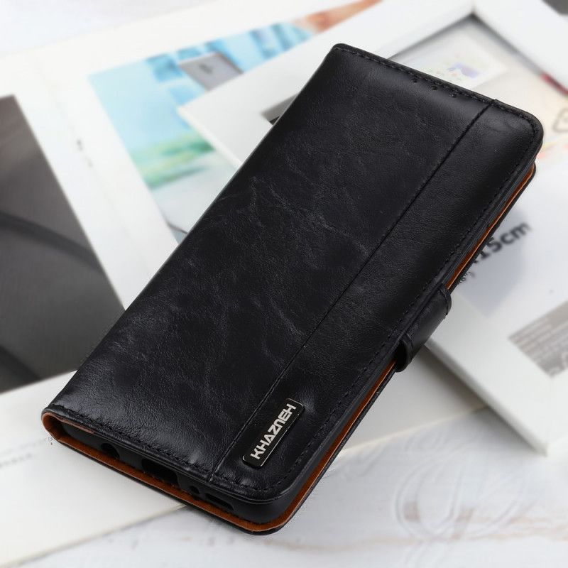 Etui Folio Samsung Galaxy A32 5G Czerwony Czarny Elegancja W Stylu Khazneh Ze Skóry