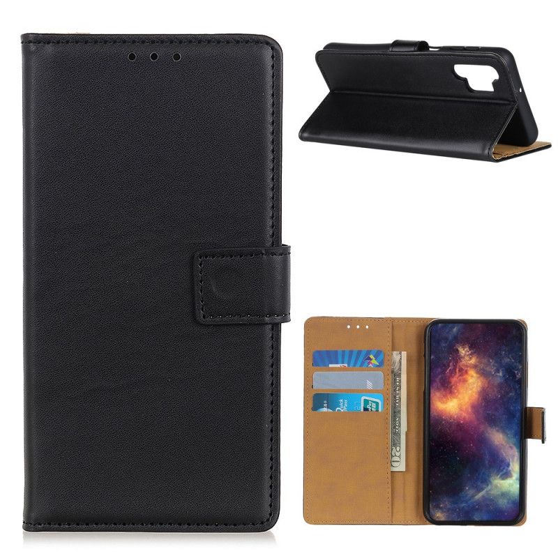 Etui Folio Samsung Galaxy A32 5G Granatowy Czarny Prosta Sztuczna Skóra