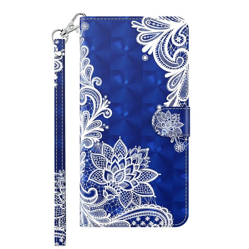 Etui Folio Samsung Galaxy A32 5G Koronka W Jasnych Punktach Ze Stringami