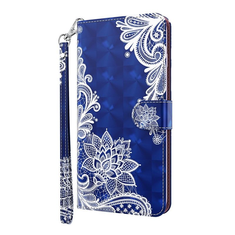 Etui Folio Samsung Galaxy A32 5G Koronka W Jasnych Punktach Ze Stringami