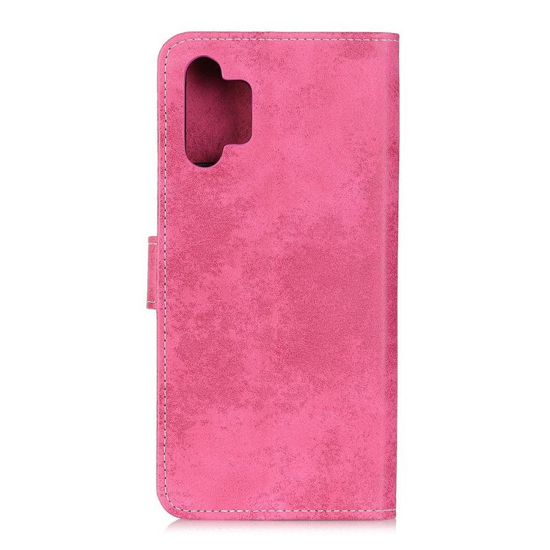 Etui Folio Samsung Galaxy A32 5G Magenta Szary Skóra Ekologiczna W Stylu Vintage Etui Ochronne