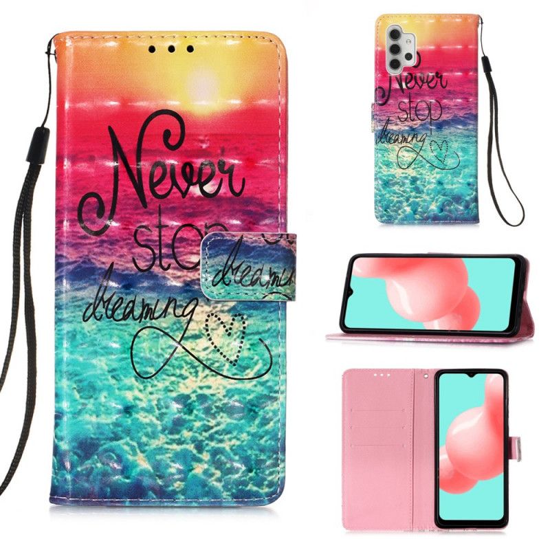 Etui Folio Samsung Galaxy A32 5G Nigdy Nie Przestawaj Marzyć Etui Ochronne