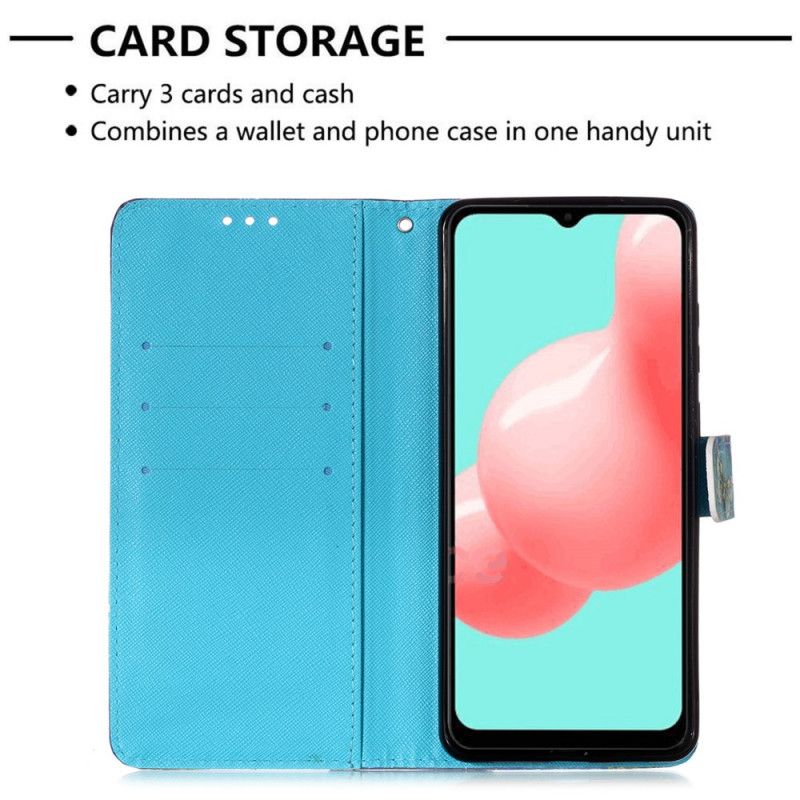 Etui Folio Samsung Galaxy A32 5G Panna Sowa Ze Stringami Etui Ochronne