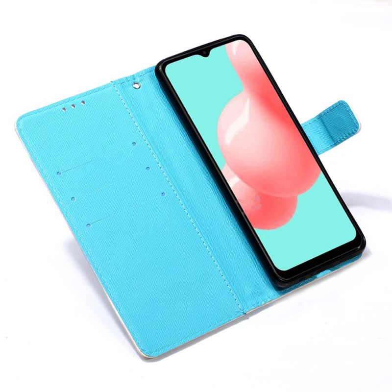 Etui Folio Samsung Galaxy A32 5G Panna Sowa Ze Stringami Etui Ochronne