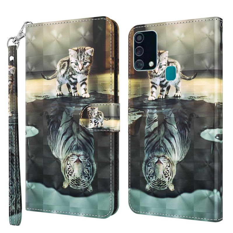 Etui Folio Samsung Galaxy A32 5G Plamka Światła Ernest Tygrys Etui Ochronne