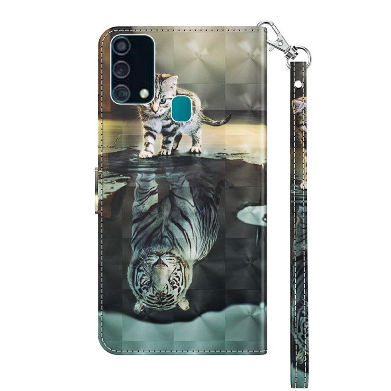 Etui Folio Samsung Galaxy A32 5G Plamka Światła Ernest Tygrys Etui Ochronne