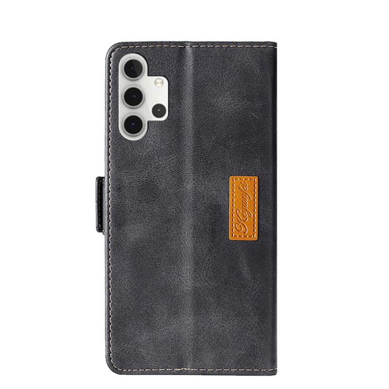 Etui Folio Samsung Galaxy A32 5G Szary Czarny Dwukolorowa Sztuczna Skóra