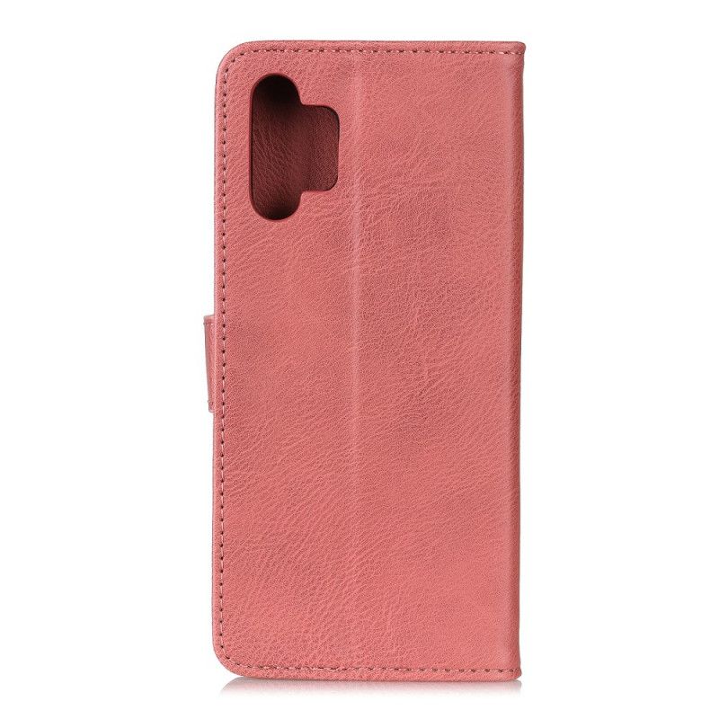 Etui Folio Samsung Galaxy A32 5G Szary Czarny Imitacja Skóry Khazneh