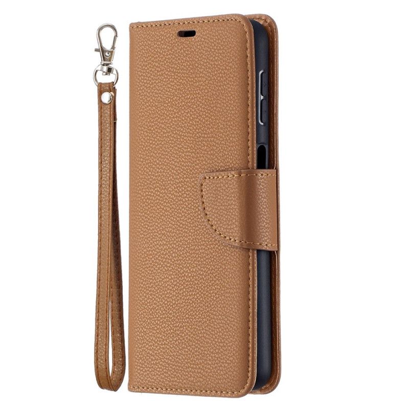 Etui Folio Samsung Galaxy A32 5G Szary Czarny Liczi Ukośna Klapka