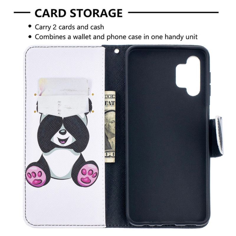 Etui Folio Samsung Galaxy A32 5G Zabawna Panda Etui Ochronne