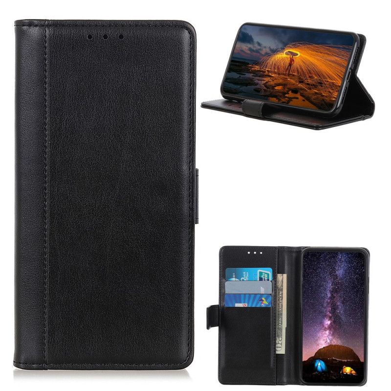 Etui Folio Samsung Galaxy A32 5G Zielony Czarny Elegancki Styl Skóry