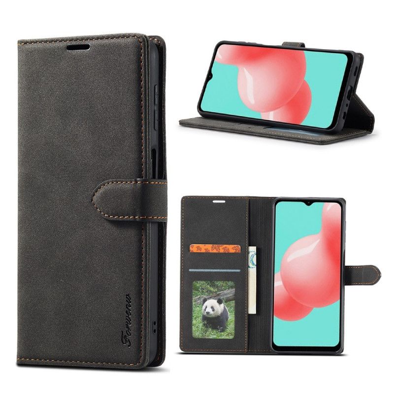 Etui Folio Samsung Galaxy A32 5G Zielony Czarny Forwenw Serii F1 Etui Ochronne