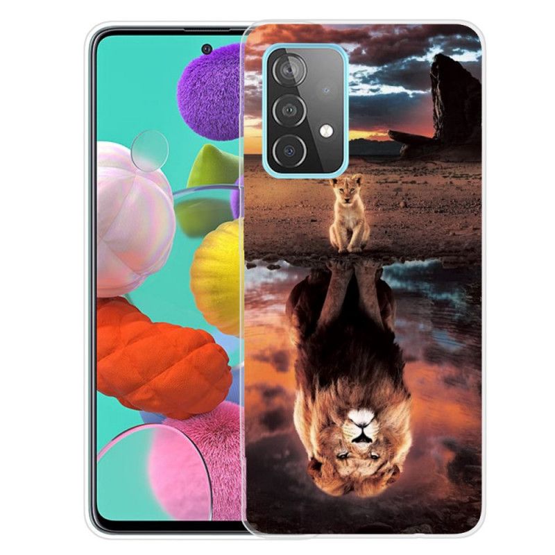 Etui Samsung Galaxy A32 5G Brązowy Szary Sen Kociaka