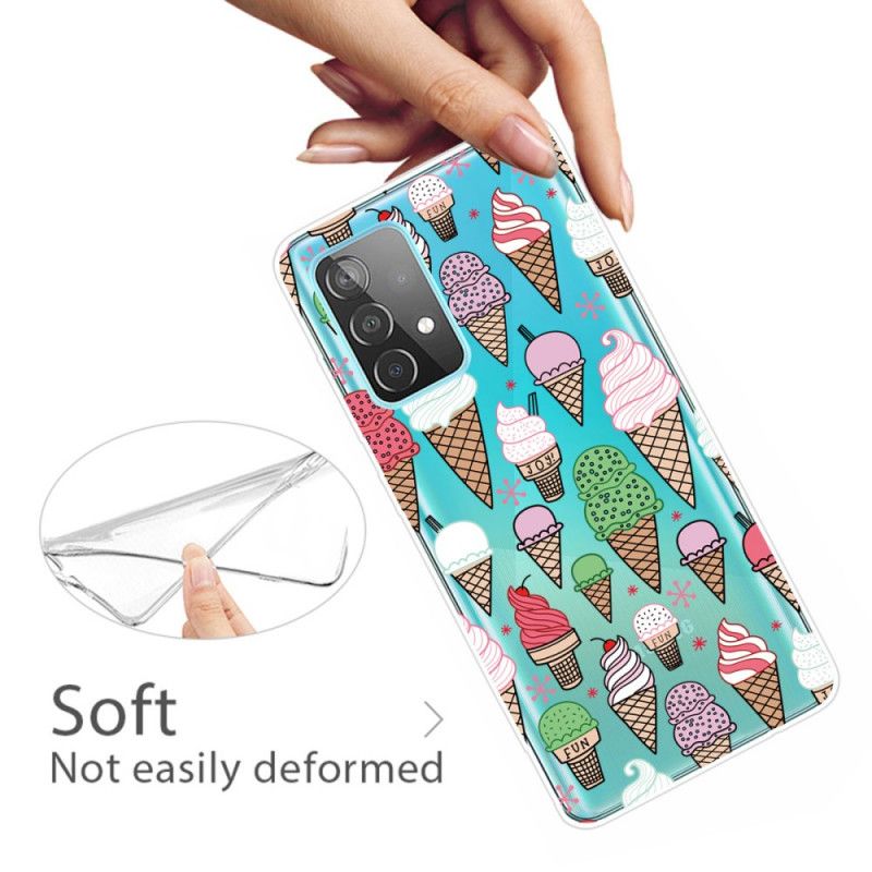 Etui Samsung Galaxy A32 5G Lody Śmietankowe Etui Ochronne