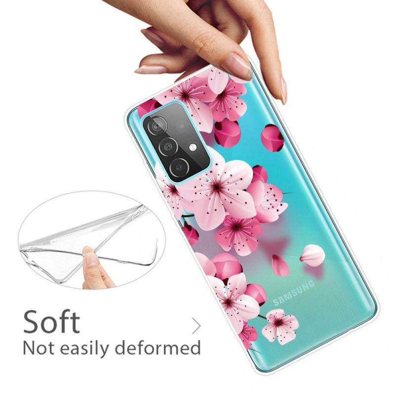 Etui Samsung Galaxy A32 5G Małe Różowe Kwiaty Etui Ochronne