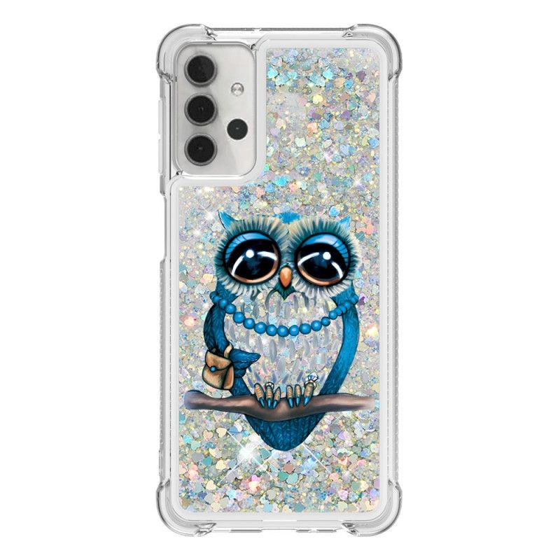 Etui Samsung Galaxy A32 5G Panna Brokatowa Sowa Etui Ochronne