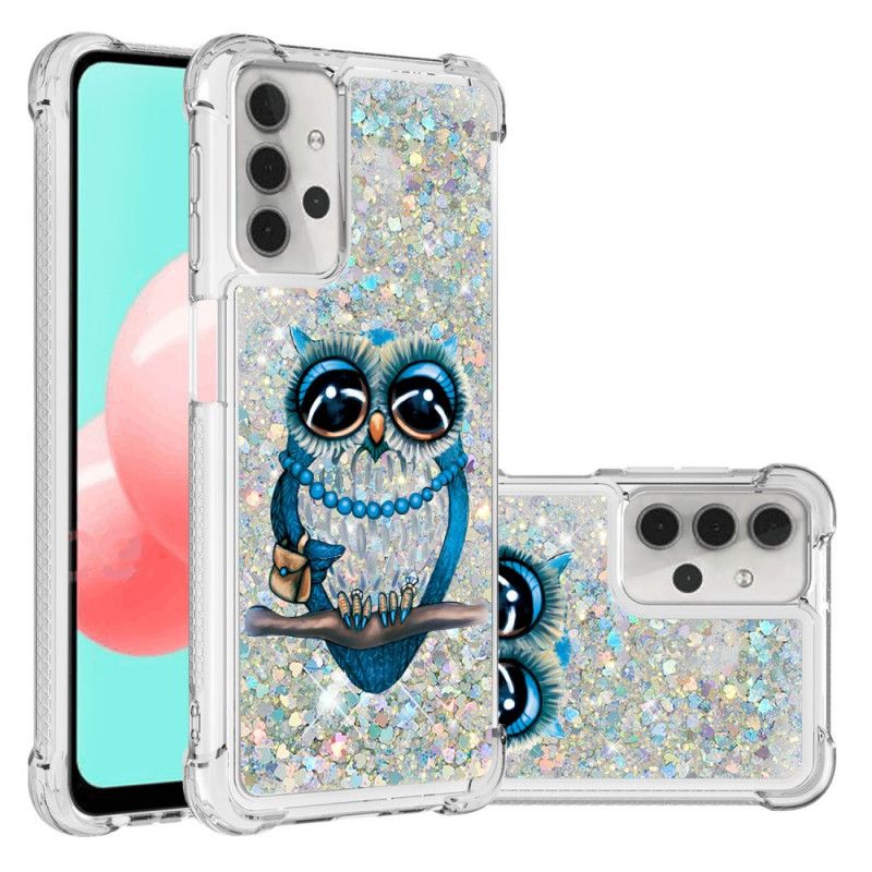 Etui Samsung Galaxy A32 5G Panna Brokatowa Sowa Etui Ochronne