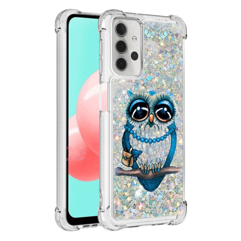 Etui Samsung Galaxy A32 5G Panna Brokatowa Sowa Etui Ochronne