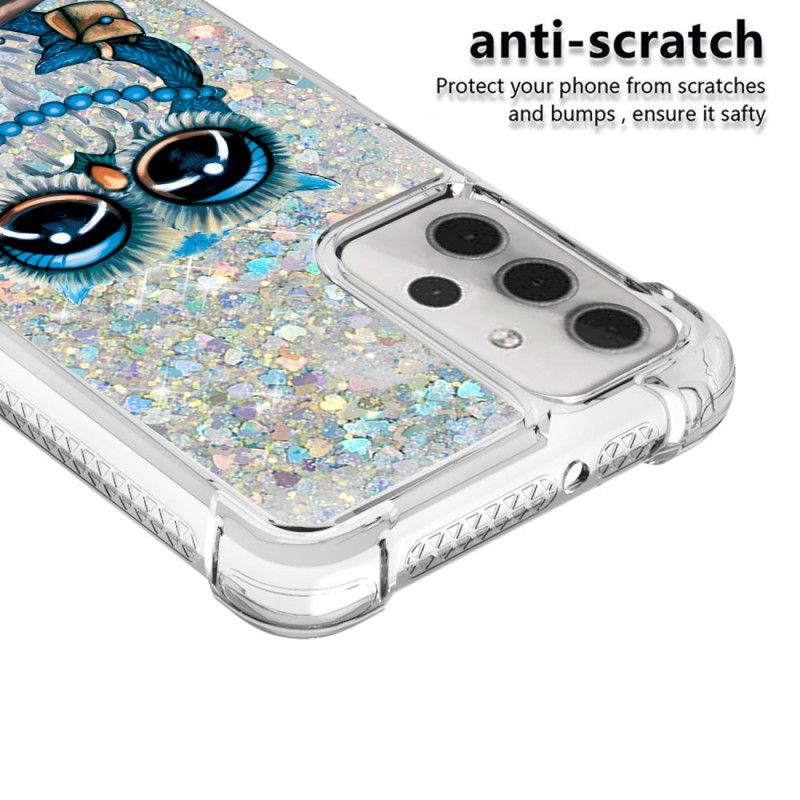 Etui Samsung Galaxy A32 5G Panna Brokatowa Sowa Etui Ochronne