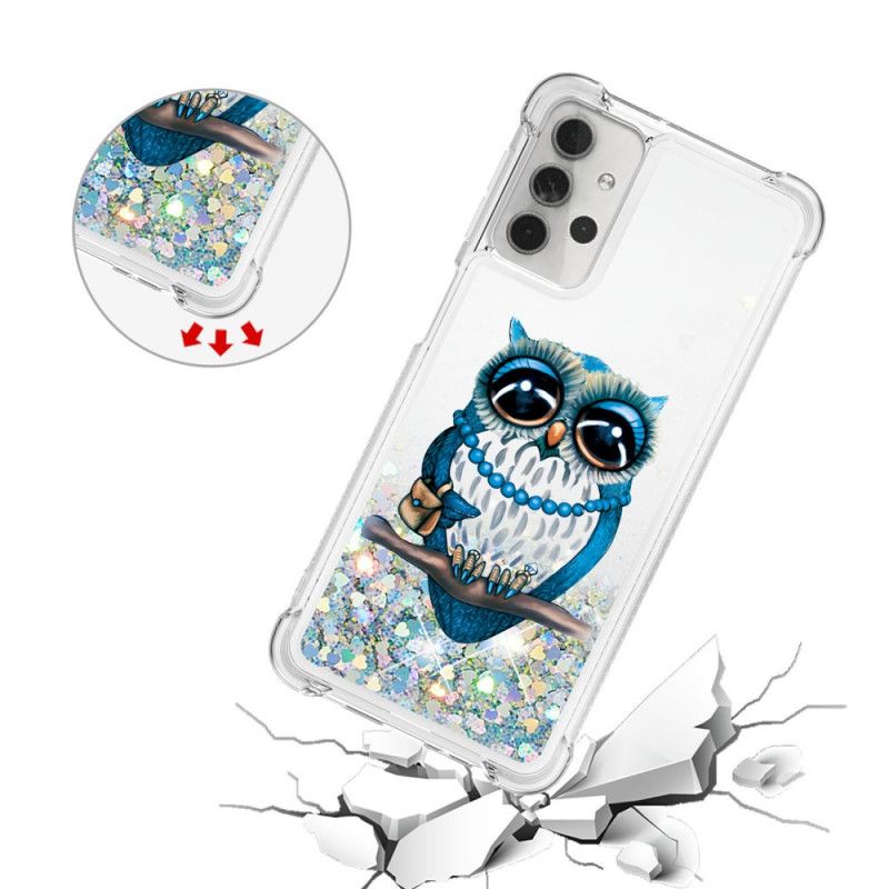 Etui Samsung Galaxy A32 5G Panna Brokatowa Sowa Etui Ochronne