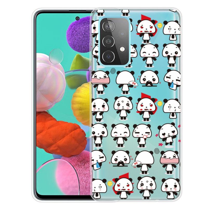 Etui Samsung Galaxy A32 5G Przezroczyste Zabawne Pandy