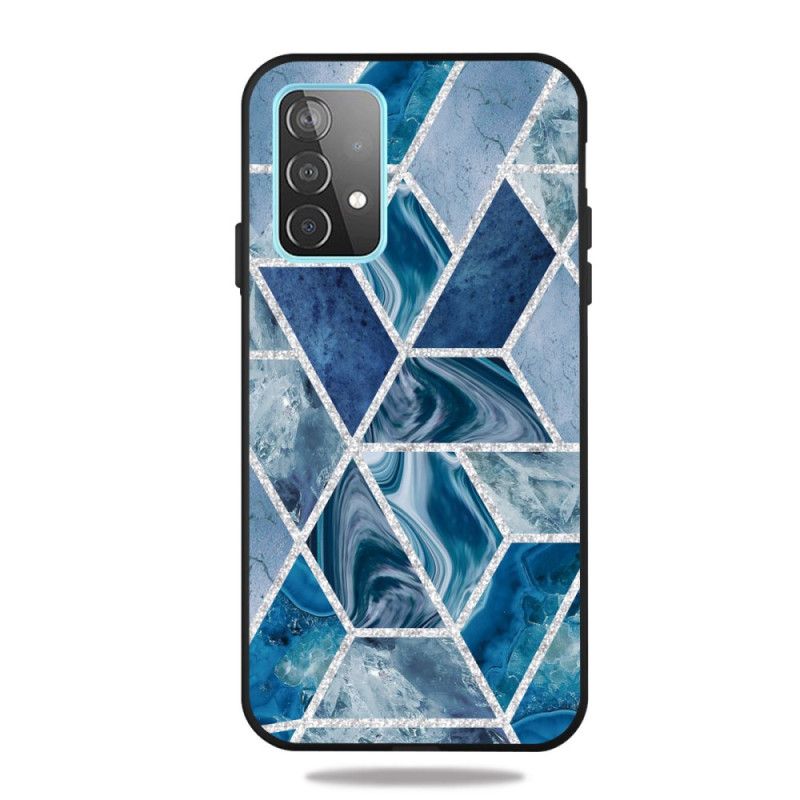 Etui Samsung Galaxy A32 5G Różowy Biały Marmurowy Brokat