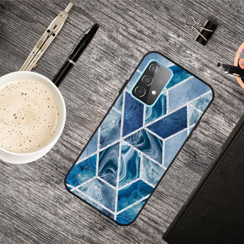 Etui Samsung Galaxy A32 5G Różowy Biały Marmurowy Brokat