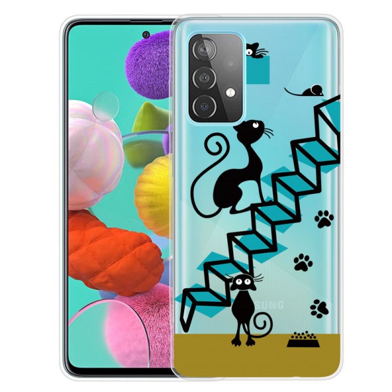 Etui Samsung Galaxy A32 5G Śmieszne Koty Etui Ochronne