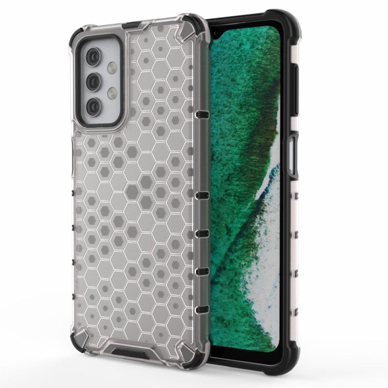 Etui Samsung Galaxy A32 5G Szary Czarny Styl Plastra Miodu