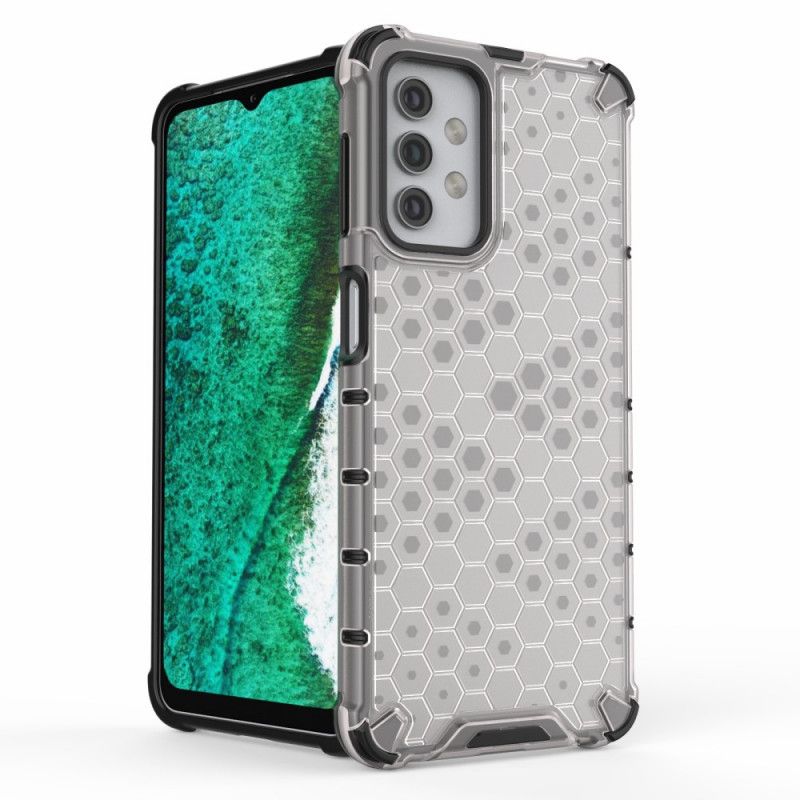 Etui Samsung Galaxy A32 5G Szary Czarny Styl Plastra Miodu