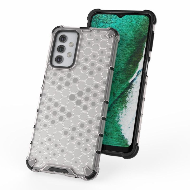 Etui Samsung Galaxy A32 5G Szary Czarny Styl Plastra Miodu