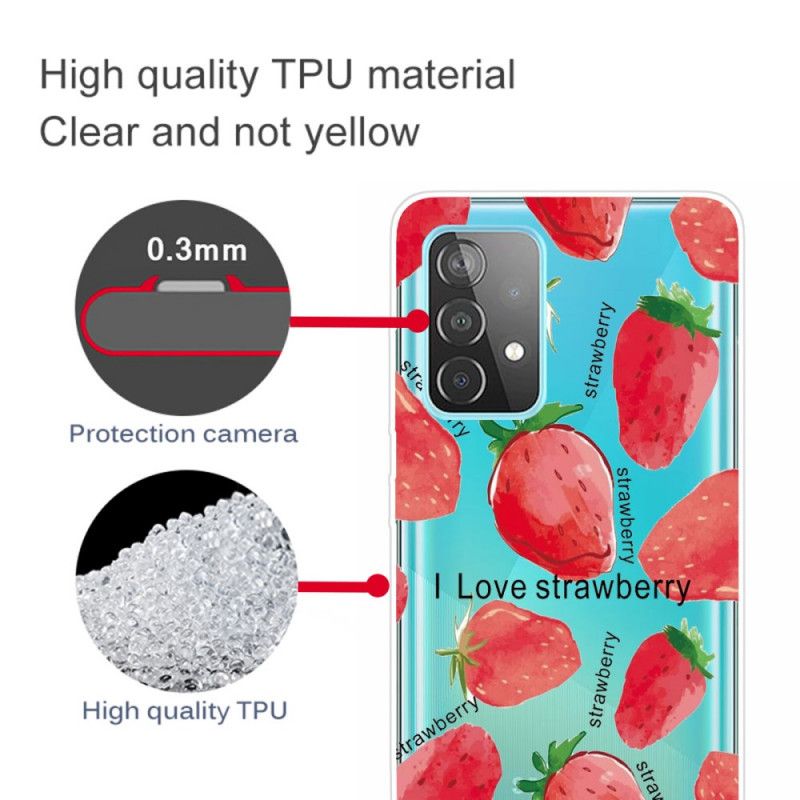 Etui Samsung Galaxy A32 5G Truskawki / Kocham Truskawki