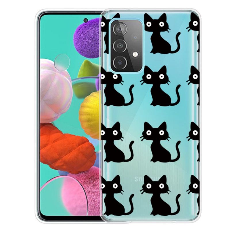 Etui Samsung Galaxy A32 5G Wiele Czarnych Kotów Etui Ochronne