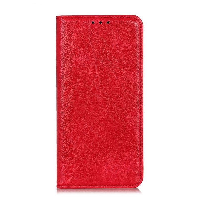 Flip Kotelot Samsung Galaxy A32 5G Czerwony Czarny Tekstura Dwoiny Skóry Etui Ochronne