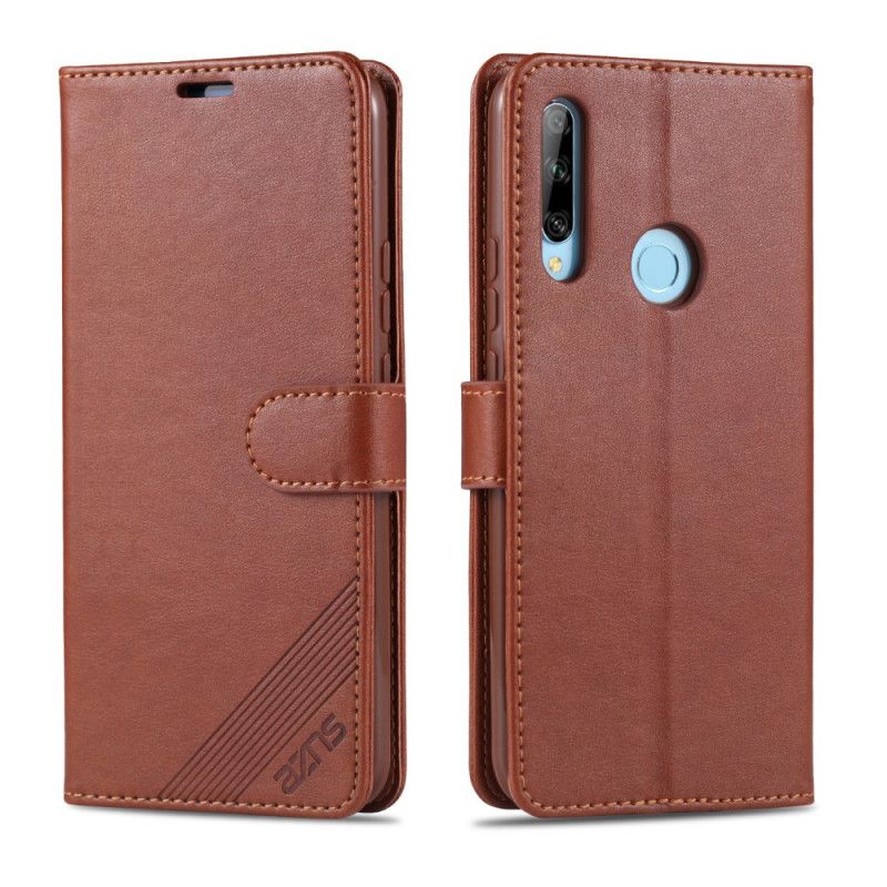 Etui Folio Honor 9X Brązowy Czarny Azns Imitacja Skóry Etui Ochronne