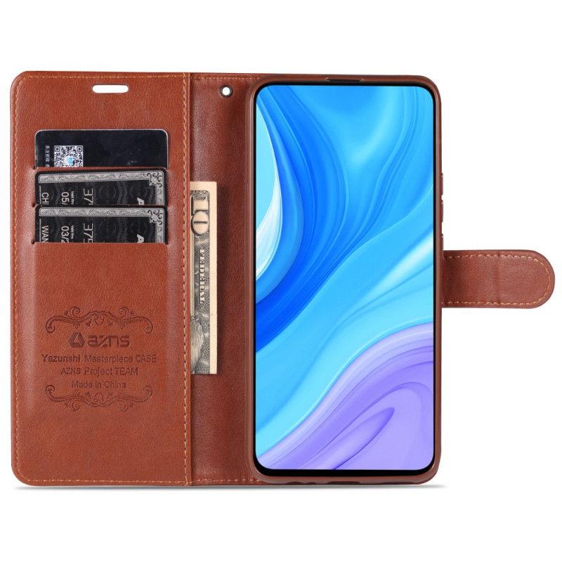 Etui Folio Honor 9X Brązowy Czarny Azns Imitacja Skóry Etui Ochronne