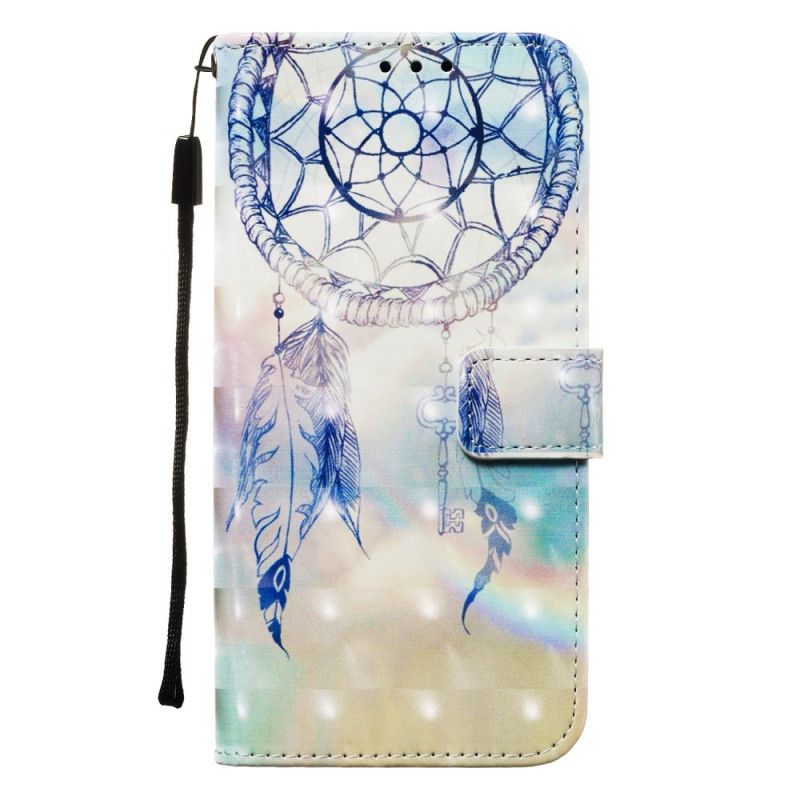 Etui Folio Honor 9X Jasnoniebieski Czerwony Akwarela Łapacz Snów Etui Ochronne