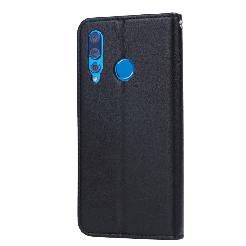 Flip Kotelot Honor 9X Czerwony Czarny Etui Na Karty Ze Sztucznej Skóry Etui Ochronne