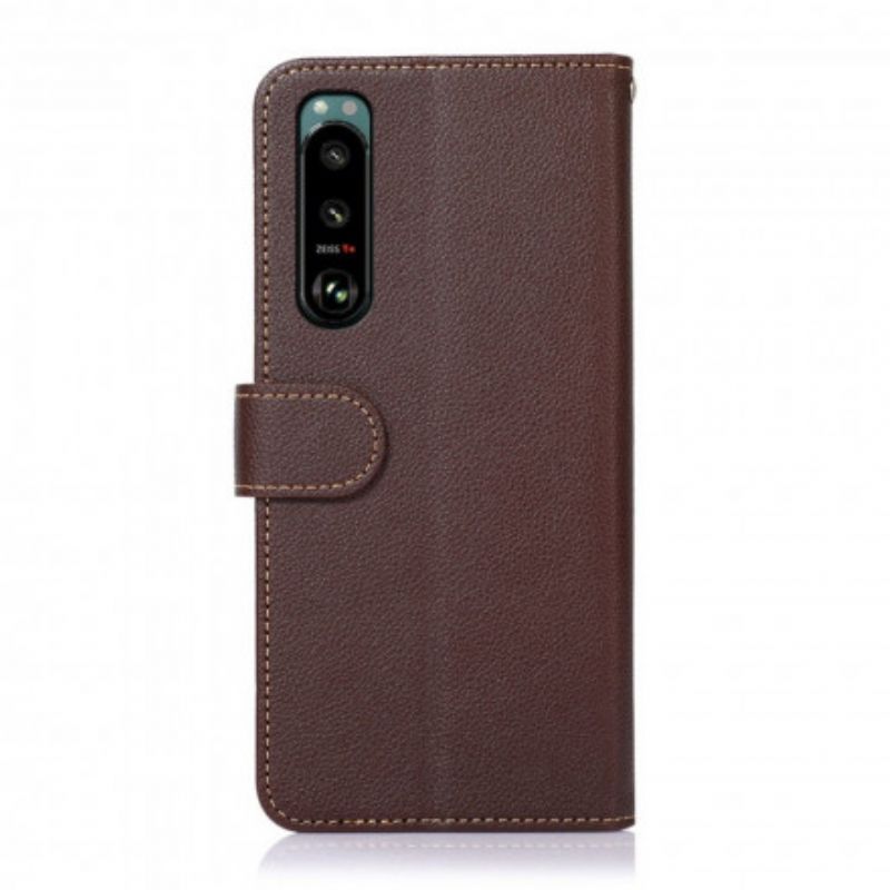 Etui Folio Sony Xperia 5 Iii Lychee Style Rfid Khazneh