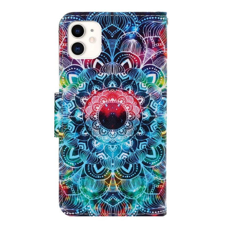 Etui Folio iPhone 12 / 12 Pro Błyszcząca Mandala Ze Stringami Etui Ochronne