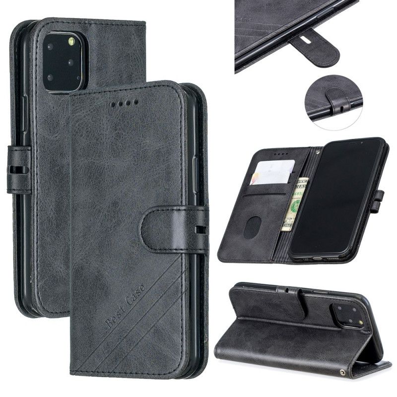 Etui Folio iPhone 12 / 12 Pro Ciemnoniebieski Najlepszy Przypadek Etui Ochronne