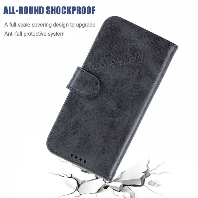 Etui Folio iPhone 12 / 12 Pro Ciemnoniebieski Najlepszy Przypadek Etui Ochronne